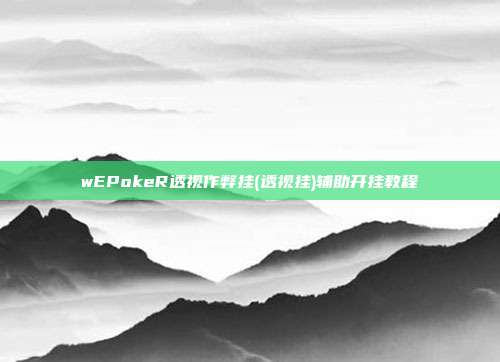 wEPokeR透视作弊挂(透视挂)辅助开挂教程