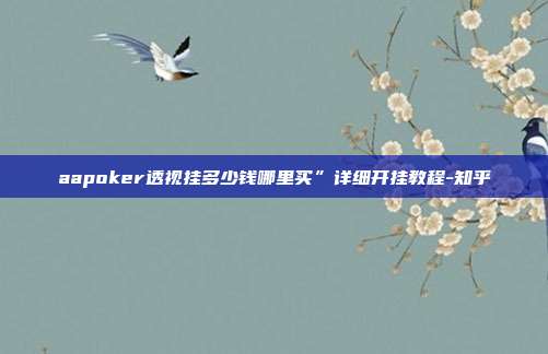 aapoker透视挂多少钱哪里买”详细开挂教程-知乎