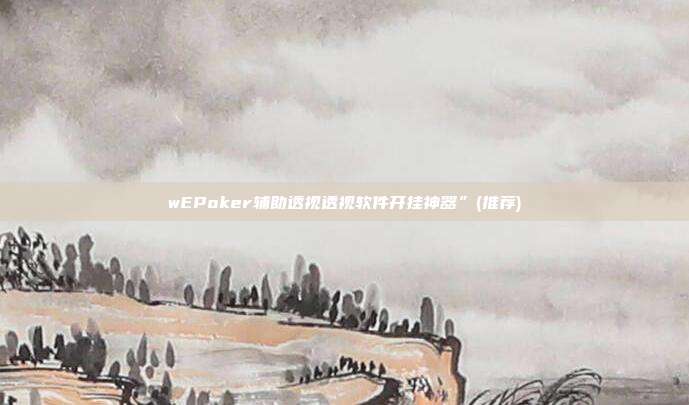 wEPoker辅助透视透视软件开挂神器”(推荐)