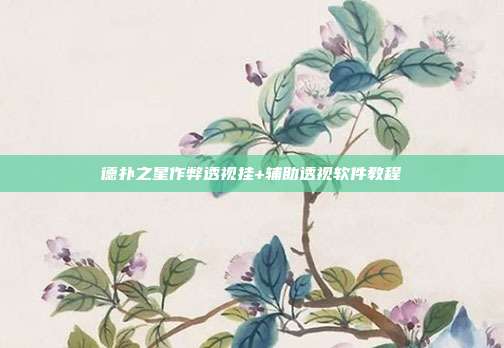 德扑之星作弊透视挂+辅助透视软件教程