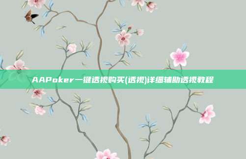 AAPoker一键透视购买(透视)详细辅助透视教程