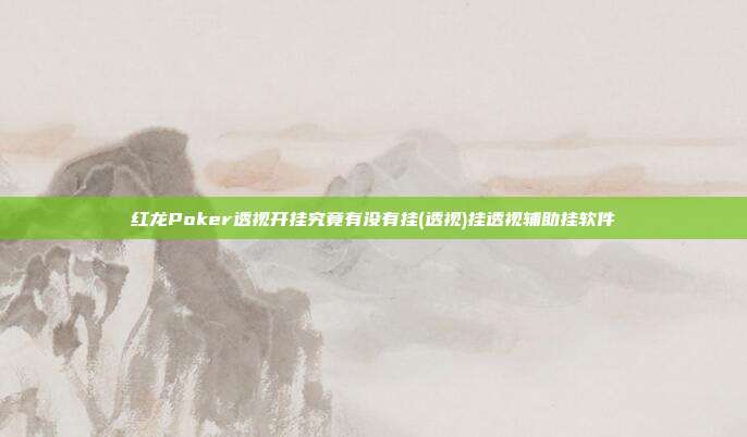 红龙Poker透视开挂究竟有没有挂(透视)挂透视辅助挂软件