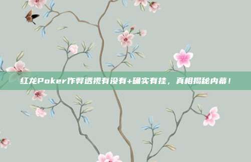 红龙Poker作弊透视有没有+确实有挂，真相揭秘内幕！