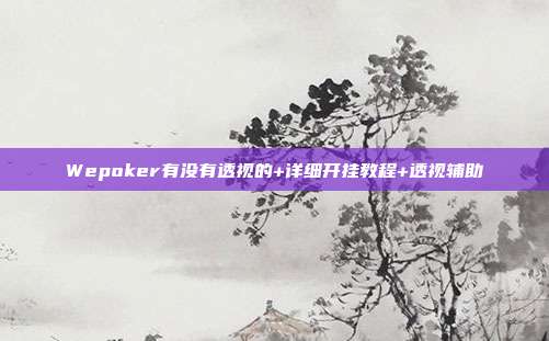 Wepoker有没有透视的+详细开挂教程+透视辅助