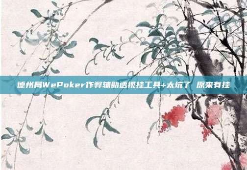 德州局WePoker作弊辅助透视挂工具+太坑了 原来有挂