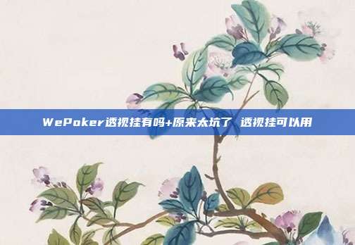 WePoker透视挂有吗+原来太坑了 透视挂可以用