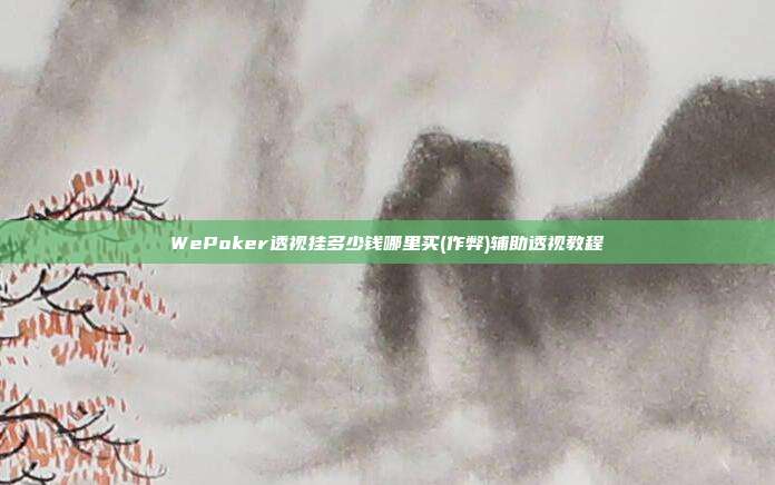 WePoker透视挂多少钱哪里买(作弊)辅助透视教程