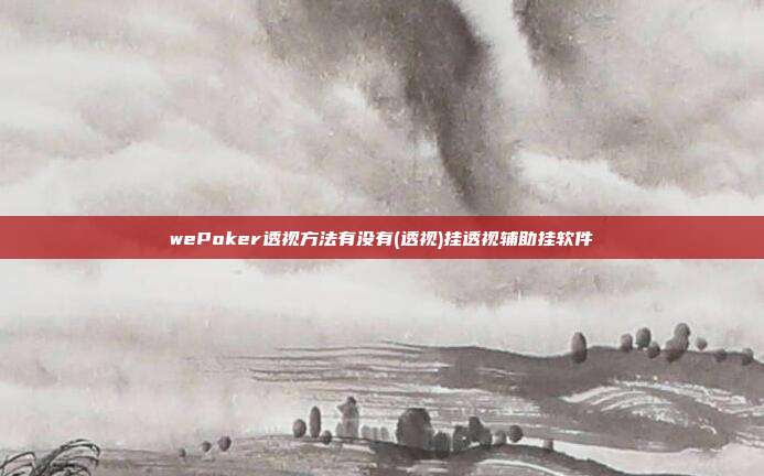 wePoker透视方法有没有(透视)挂透视辅助挂软件