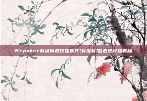 Wepoker有没有透视挂软件(有没有挂)透视开挂教程