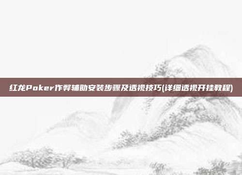 红龙Poker作弊辅助安装步骤及透视技巧(详细透视开挂教程)