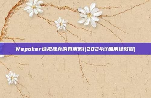 Wepoker透视挂真的有用吗!(2024详细用挂教程)