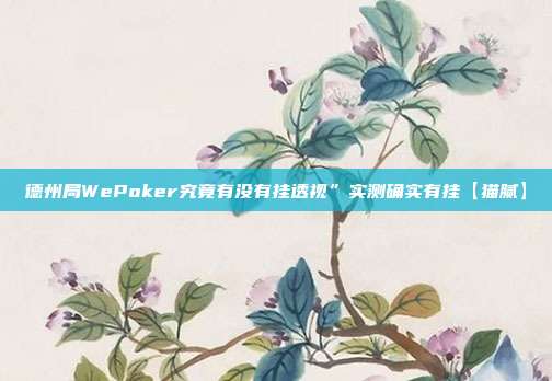 德州局WePoker究竟有没有挂透视”实测确实有挂【猫腻】