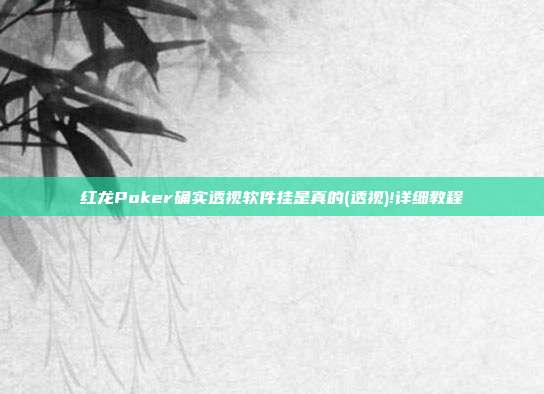 红龙Poker确实透视软件挂是真的(透视)!详细教程