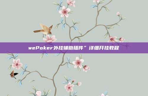 wePoker外挂辅助插件”详细开挂教程