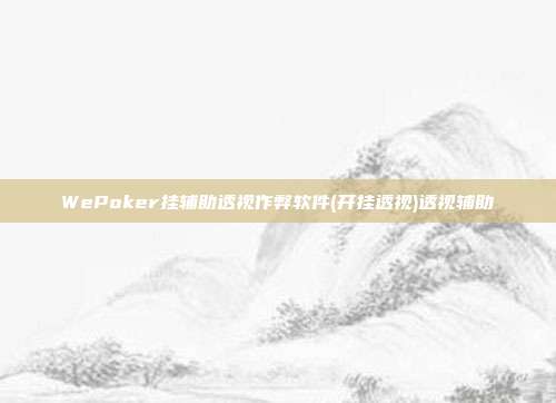 WePoker挂辅助透视作弊软件(开挂透视)透视辅助