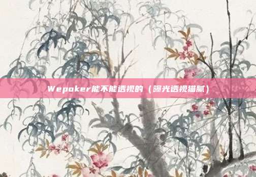 Wepoker能不能透视的（曝光透视猫腻）