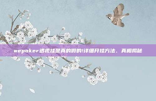 wepoker透视挂是真的假的!详细开挂方法、真相揭秘