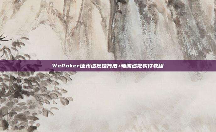 WePoker德州透视挂方法+辅助透视软件教程