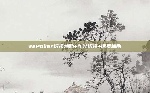 wePoker透视辅助+作弊透视+透视辅助