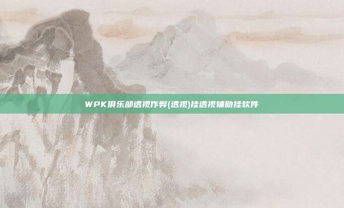 WPK俱乐部透视作弊(透视)挂透视辅助挂软件