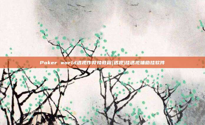 Poker world透视作弊挂教程(透视)挂透视辅助挂软件