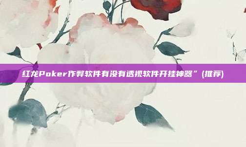 红龙Poker作弊软件有没有透视软件开挂神器”(推荐)