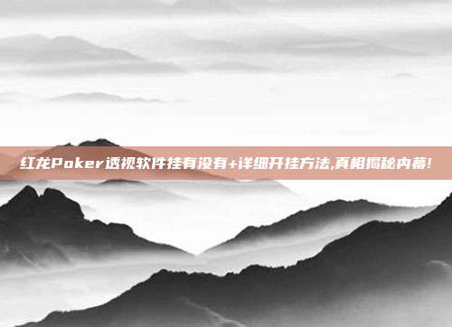 红龙Poker透视软件挂有没有+详细开挂方法,真相揭秘内幕!