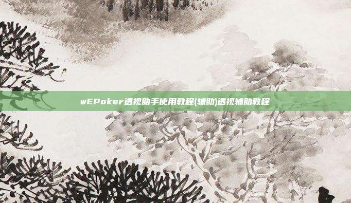 wEPoker透视助手使用教程(辅助)透视辅助教程