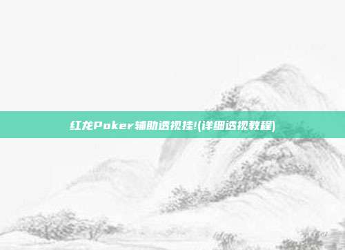 红龙Poker辅助透视挂!(详细透视教程)