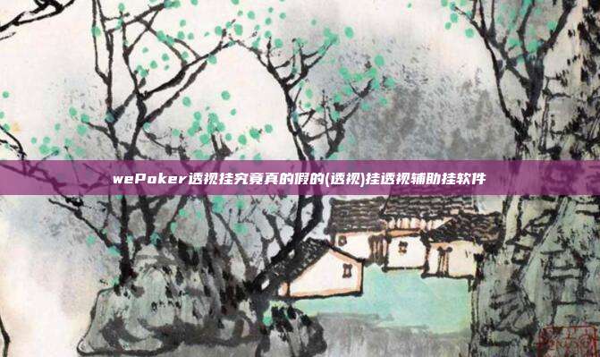 wePoker透视挂究竟真的假的(透视)挂透视辅助挂软件