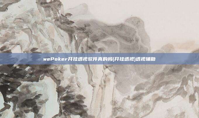 wePoker开挂透视软件真的吗(开挂透视)透视辅助