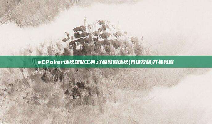 wEPoker透视辅助工具,详细教程透视(有挂攻略)开挂教程