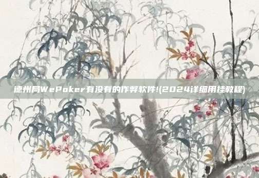 德州局WePoker有没有的作弊软件!(2024详细用挂教程)