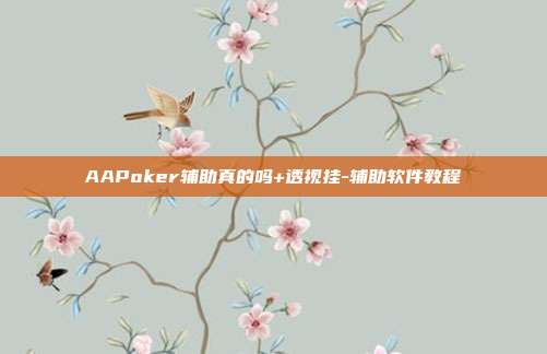 AAPoker辅助真的吗+透视挂-辅助软件教程