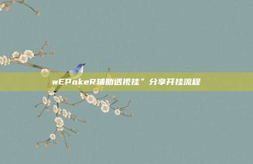 wEPokeR辅助透视挂”分享开挂流程