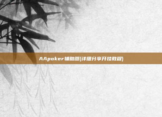 AApoker辅助器(详细分享开挂教程)