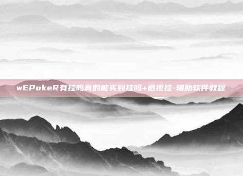 wEPokeR有挂吗真的能买到挂吗+透视挂-辅助软件教程