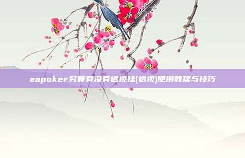 aapoker究竟有没有透视挂(透视)使用教程与技巧