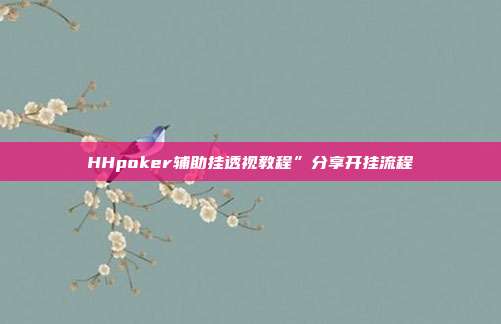 HHpoker辅助挂透视教程”分享开挂流程