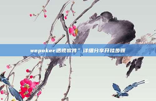 wepoker透视软件”详细分享开挂步骤