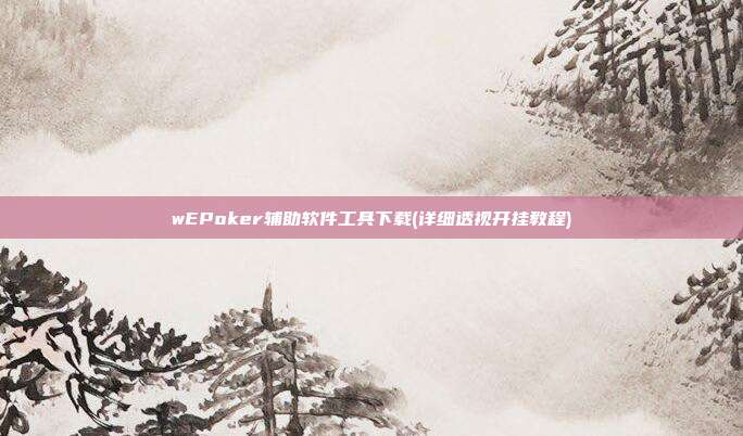 wEPoker辅助软件工具下载(详细透视开挂教程)