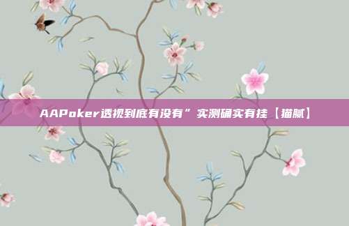 AAPoker透视到底有没有”实测确实有挂【猫腻】