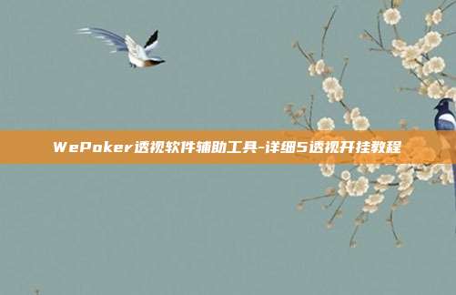 WePoker透视软件辅助工具-详细5透视开挂教程