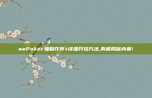 wePoker辅助作弊+详细开挂方法,真相揭秘内幕!