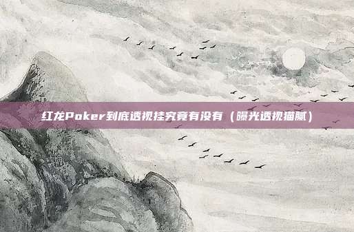 红龙Poker到底透视挂究竟有没有（曝光透视猫腻）