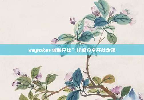 wepoker辅助开挂”详细分享开挂步骤