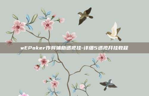 wEPoker作弊辅助透视挂-详细5透视开挂教程