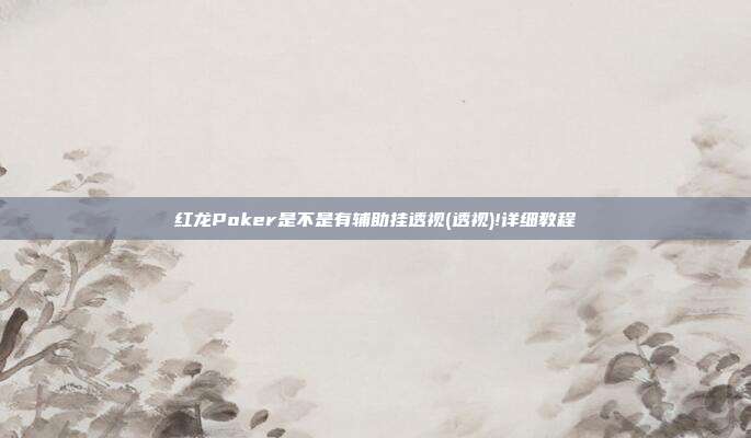 红龙Poker是不是有辅助挂透视(透视)!详细教程