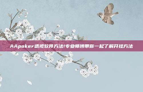 AApoker透视软件方法!专业师傅带你一起了解开挂方法