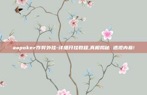 aapoker作弊外挂-详细开挂教程,真相揭秘 透视内幕!